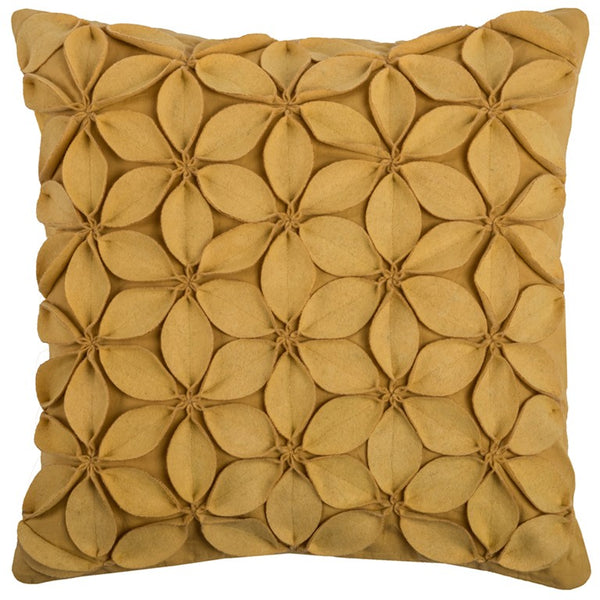 Yellow  Pinwheel Floral Petal Down Throw Pillow