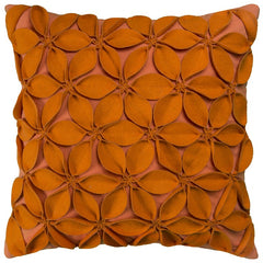 Orange Pinwheel Floral Petal Throw Pillow