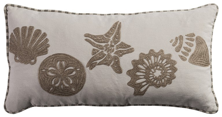 Khaki Ivory Decorative Lumbar Pillow