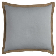 Light Blue and Natural Jute Throw Pillow