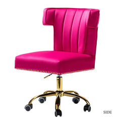 Contempo Fushia Velvet Nailhead Office Chair