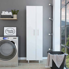 White Versatile Tall Pantry or Laundry Cabinet