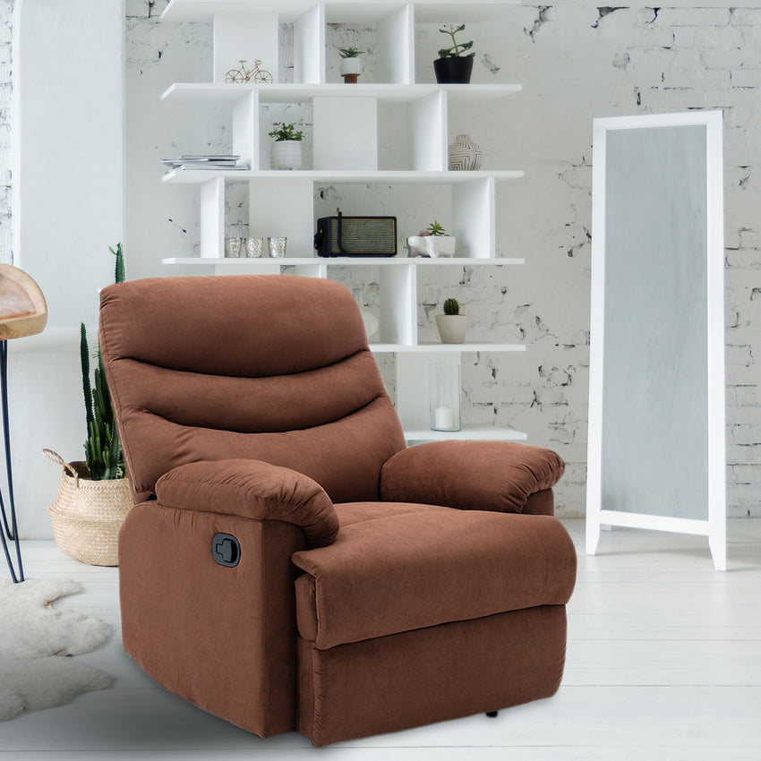 Primo Brown Suede Massaging Recliner Chair