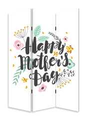 Sweet Floral Mother's Day Three Panel Room Divider Screen