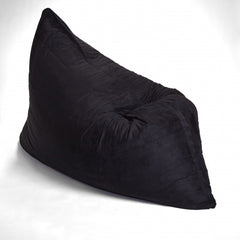 78' x 58' Black Faux Fur Sofa Sack Bean Bag Lounger