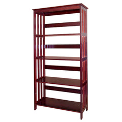 Dark Cherry Mission Style Four Shelf Tower Bookcase