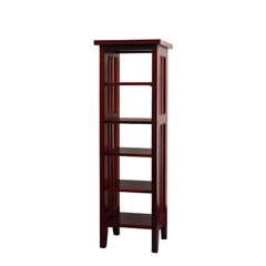 Dark Cherry Mission Style Five Shelf Tower Bookcase