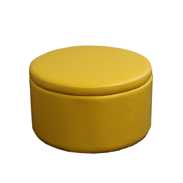 Modern Retro Brights Faux Leather Five Piece Round Ottoman Set