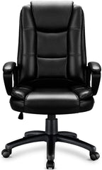 Black Leather Executive Chair with Lumbar Support