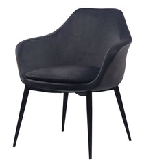 Gray Black Velvet Dining Chair