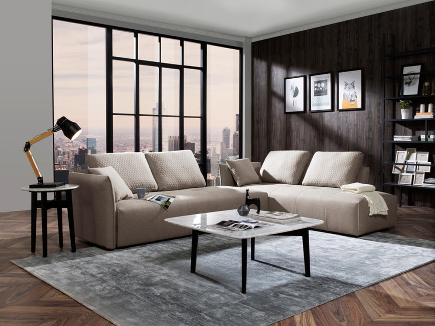 Mod Light Gray Fabric Modular Sectional Sofa Bed