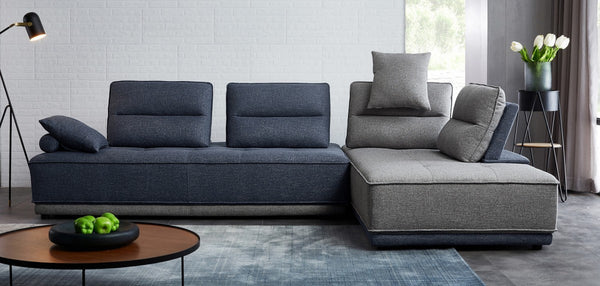 Blue and Gray Ultimate Lounger Modular Sectional Sofa