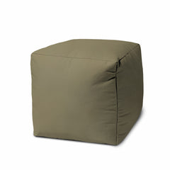 17  Cool Dark Tan Khaki Solid Color Indoor Outdoor Pouf Ottoman