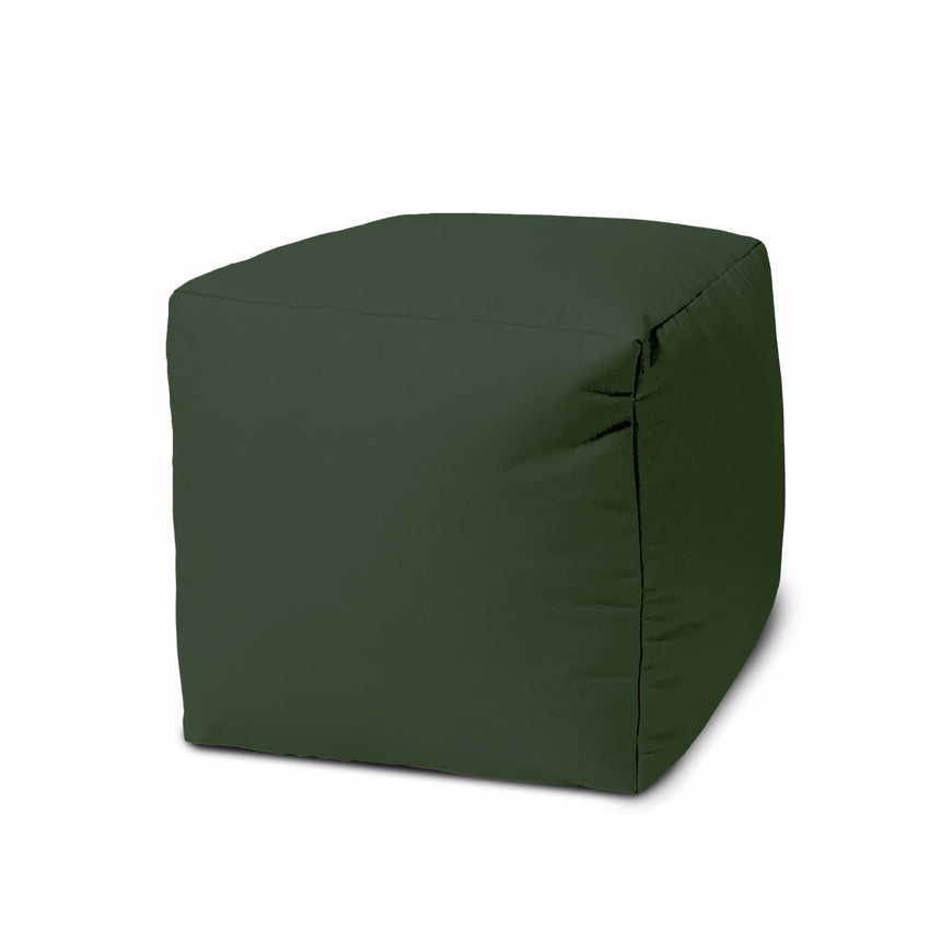 17  Cool Moss Green Solid Color Indoor Outdoor Pouf Ottoman