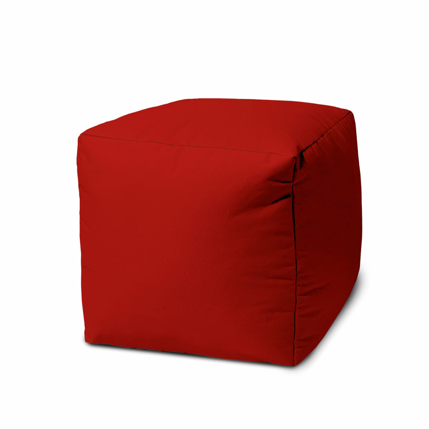 17  Cool Primary Red Solid Color Indoor Outdoor Pouf Ottoman