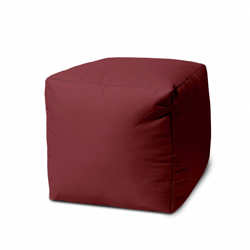 17  Cool Maroon Burgundy Solid Color Indoor Outdoor Pouf Ottoman