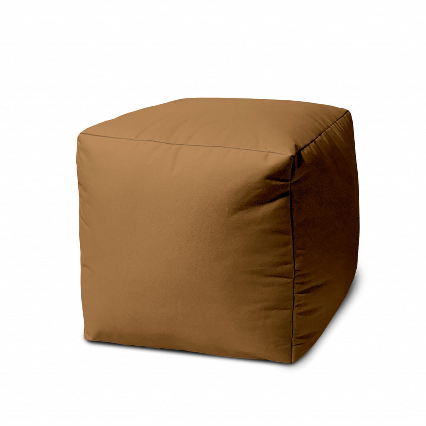 17  Cool Warm Mocha Brown Solid Color Indoor Outdoor Pouf Ottoman