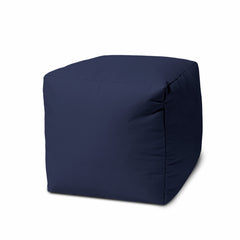 17  Cool Warm Indigo Blue Solid Color Indoor Outdoor Pouf Ottoman