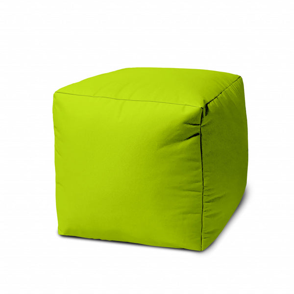 17  Cool Lemongrass Green Solid Color Indoor Outdoor Pouf Cover