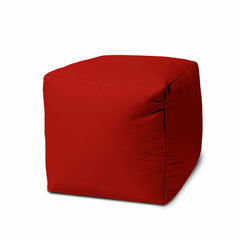 17  Cool Primary Red Solid Color Indoor Outdoor Pouf Cover