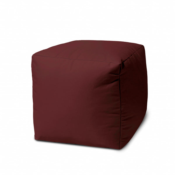 17  Cool Deep Merlot Burgundy Solid Color Indoor Outdoor Pouf Cover