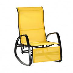 Yellow Outdoor Adjustable Rocking Recliner Chair