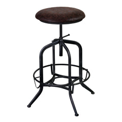 Brown and Black Adjustable Industrial Style Bar Stool